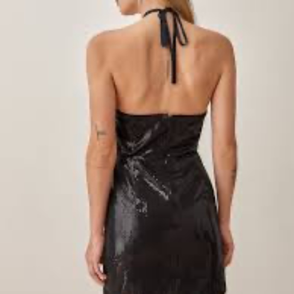 Reformation Sidney Sequin black Mini Dress